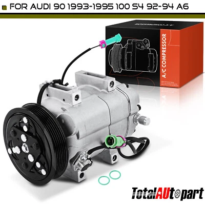 AC A/C Compressor w/ Clutch for Audi 90 1993-1995	100 1992-1994 A6 1995-1996 S4 - Image 1 of 4