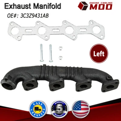 Colector de escape lado izquierdo para Ford F250 F350 E350 2003-2007 6,0 L turbo diésel Foto 1 de 4