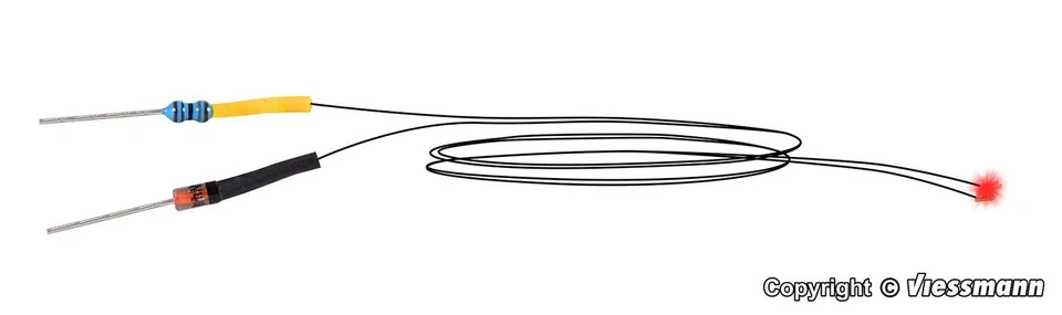 Viessmann 3563 5 rote LEDs mit angelöteten Kabeln - Bild 1 von 1