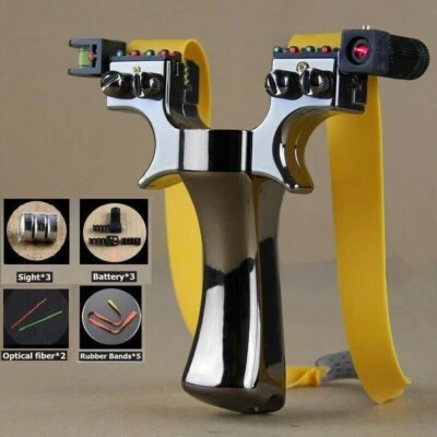 FRENTALY Hunting Professional Catapult Laser Slingshot With Rubber Aim Point Target HOT