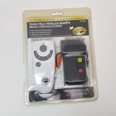 Hampton Bay Ceiling Fan Hand Held Wireless Remote Control 3 Speed Dimmer 191-691 - Image 1 of 4