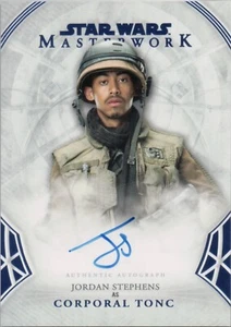 Tarjeta de autógrafo azul #22/99 Star Wars Masterwork 2018, Jordan Stephens (tonc) - Imagen 1 de 2