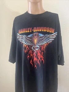 T-shirt vintage Flaming Cobra Harley Davidson anni 2000 Hilo Hawaii 4x - Foto 1 di 5