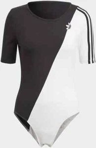 ADIDAS Women's 3-Stripe Bodysuit Black/White Ladies Size UK 6 NEW - Picture 1 of 4
