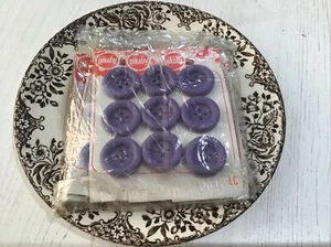 Bulk Vintage Pikaby Buttons. 2cm. Purple. 10 Cards (30 Buttons) - Picture 1 of 3