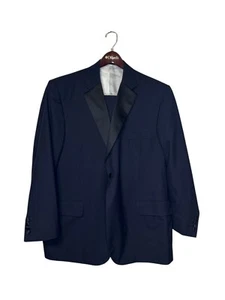 Tom James X Holland & Sherry Men Suit 2 Piece Flannel Tuxedo Suit Coat Wool 45R - Picture 1 of 14