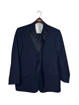 Tom James X Holland & Sherry Men Suit 2 Piece Flannel Tuxedo Suit Coat Wool 45R - Image 1 of 4