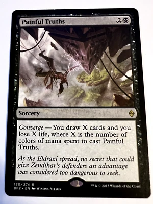 MTG MagicThe Gathering Battle for Zendika Painful Truths Rare LP - Image 1 of 2