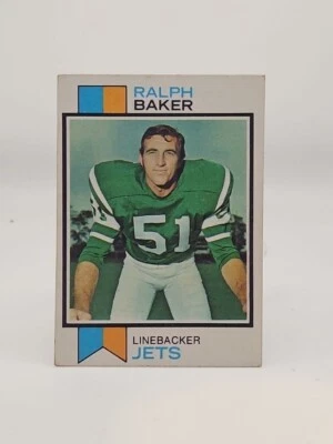 1973 Topps Football #486 Ralph Baker Vintage New York Jets NFL Trading Card - Image 1 of 2