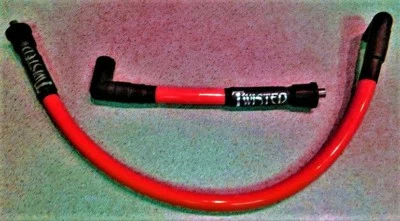 TWISTED 12mm RED SPARK PLUG WIRES HARLEY DYNA SUPER GLIDE LOW RIDER WIDE ELECTRA - Image 1 of 2