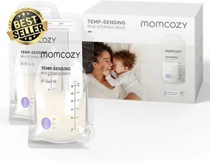 Breastmilk Storage Bags 50Pcs Temp-Sensing Discoloration 6Oz No-Leak Freezer Pou - Picture 1 of 8
