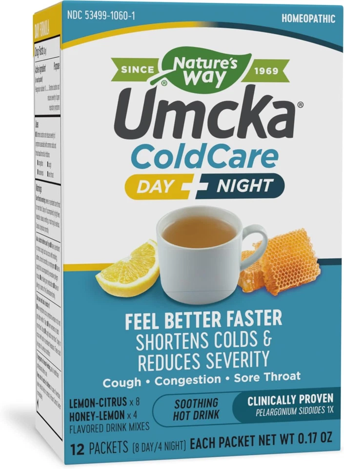 Umcka Coldcare Day+Night Homeopathic, Shortens Colds, Sore Throat, Cough, and... - Image 1 of 1