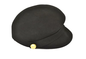 Nine West Wool Felt Newsboy Cap🥇Black👒 Designer - Picture 1 of 2