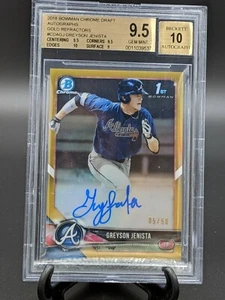 Greyson Jenista - ROOKIE - 2018 Bowman Chrome Gold Refractor Auto - BGS 9,5/10  - Bild 1 von 4