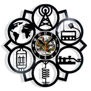 Reloj de pared de vinilo para radioaficionados radioaficionados regalo Navidad cumpleaños vacaciones decoración del hogar - Imagen 1 de 4