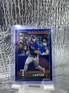 2024 Topps Serie 1 - Evan Carter RC Azul Real Paralelo Color Match Rookie #280 - Imagen 1 de 2