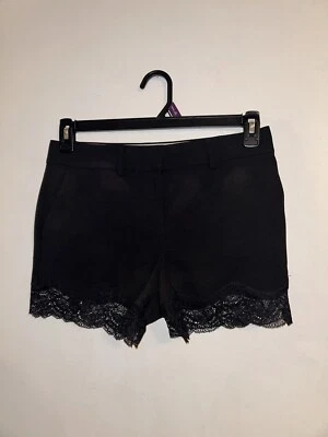 Victoria’s Secret Women’s Size 2 Black Lace Trim Dress Chino Shorts High Rise - Image 1 of 4