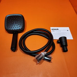 Cabezal de ducha portátil Kohler Fordra 3 rociadores montado en la pared color negro R27512-G-BL - Imagen 1 de 11
