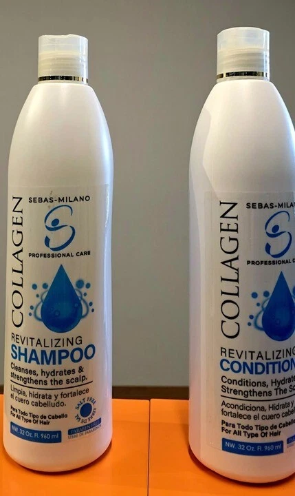 Set 32 oz shampoo and conditioner Sebas Milano de COLAGENO.  - Image 1 of 1