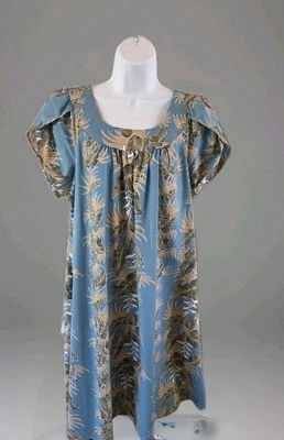 De colección. Vestido Royal Creations Hawaiano Muumuu Para Mujer L Azul Tropical Island Bolsillos Foto 1 de 4