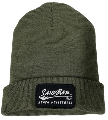 Sandbar Beach 排球 SLC 军队绿色铐针织无檐帽 — 第 1/4 张图片