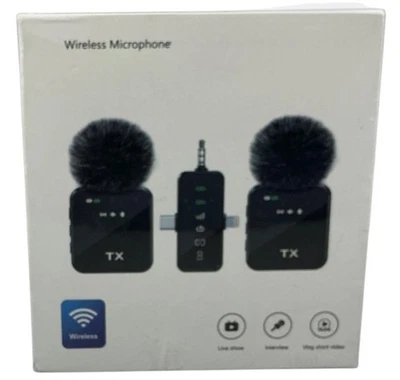 Wireless Lavalier Microphone PQRQP 3 In 1 For iPhone/Android/Camera - Image 1 of 4