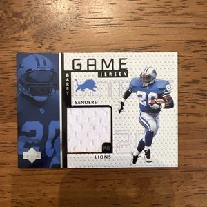 1998 Upper Deck Football Game Used Jersey Barry Sanders GJ3 1:2500 Rare SP Lions - Picture 1 of 2