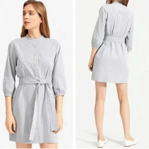Everlane The Cotton Weave Kragenloses Hemdkleid Größe 8 - Bild 1 von 8