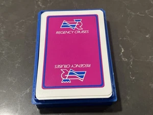 Tarjetas de juego Regency Cruises vintage con estuche azul. Crucero griego Regency Cruises - Imagen 1 de 2