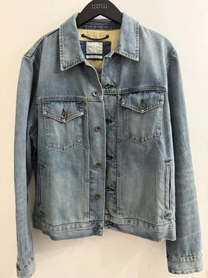 Rag & Bone Denim Trucker Jacket Mens Medium Light Wash Cotton Workwear Size Lrg - Image 1 of 3