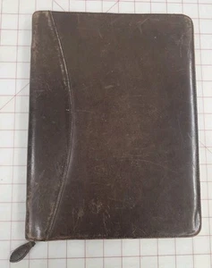 Vintage Planner Wilsons The Leather Experts Brown Zippered Notepad Organizer - Picture 1 of 3
