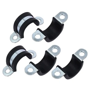 M20 EPDM Rubber Lined U Shaped Pipe Tube Strap Clamps Clips Fasteners 5pcs - Picture 1 of 3