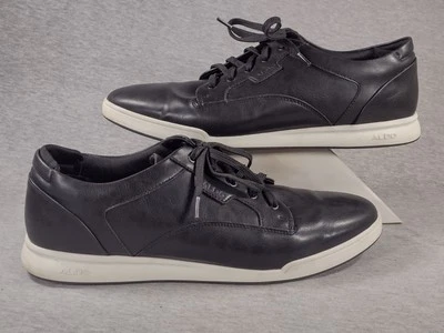 Aldo Comfort Casual Derby Shoes Men's 12 Black Leather - Image 1 of 4
