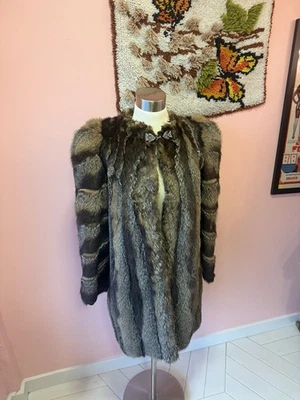 Vintage Kline’s Fur Coat With Silver Clasps Fits L - Image 1 of 4