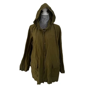 Eileen Fisher Jacke mit Kapuze Stehkragen Damen XL Kordelzug Taille olivgrün - Bild 1 von 12