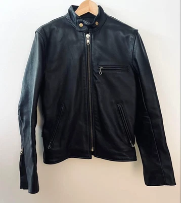 VANSON B Model Leather Riders Jacket 36 Black Stand Collar - Image 1 of 4