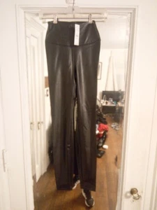 Women's Black White House Black Market Vegan Leather Leggings Size 00R - Picture 1 of 6