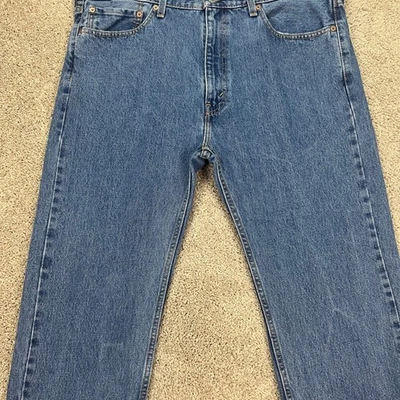 Levi's 505 Mens Jeans 38x32 Blue Denim Straight Leg Pants Light Wash Red Tab - Image 1 of 4