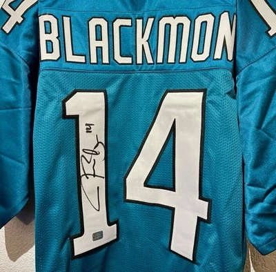 Camiseta deportiva firmada por Justin Blackmon autografiada de los Jacksonville Jaguars con certificado de autenticidad absoluto Foto 1 de 4