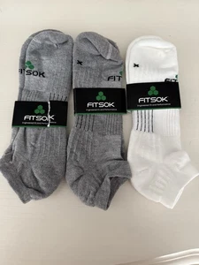 Fitsok CF2 Cushion Quarter Socks Size Large (10-12). 3 Pair. - Picture 1 of 3