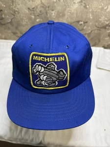 Rare Vintage SWINGSTER Michelin Man Patch Snapback Hat Cap 80s 90s Tires Blue - Picture 1 of 10