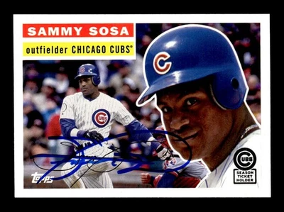 2013 Topps Archives Cubs Season Ticket Holder Sammy Sosa BAS Hand Signed Auto - Image 1 of 2