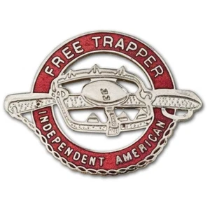 Free Trapper Badge  w/Pin on back Reenactment-Silvertone - Picture 1 of 1