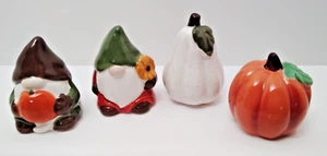 Fall Gnomes & Pumpkins 2 Sets of MINI Salt&Pepper Shakers Decor Cracker Barrel - Picture 1 of 5