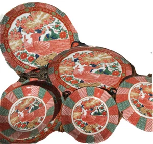 Arita Fine China IMARI Pfau 10"" Teller 7"" Schalen 8 Stück Palm Beach Chic - Bild 1 von 12