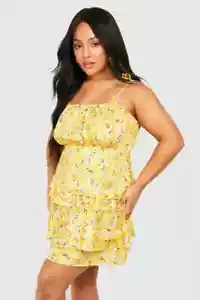 Boohoo Plus - Ditsy Floral Sundress - Yellow - Size 20 - BNWT - Picture 1 of 21