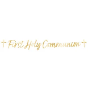Gold First Holy Communion Banner 1.6 Metres - Picture 1 of 1