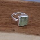 Natural Prehnite Ring Statement Ring 925 Sterling Silver Women Ring Gift For Her