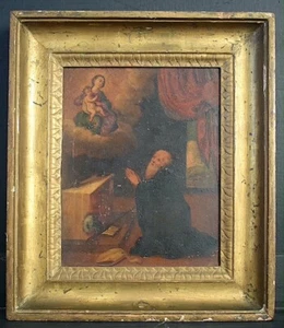Antique Baroque Oil Painting on Copper Religious Bishop Virgin Child Jesus 17thC - Picture 1 of 8