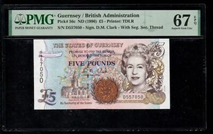 Guernsey, £ 5 Pounds, 1996, P56C, QE II, PMG 67 EPQ SUPERB GEM UNC * - Bild 1 von 2